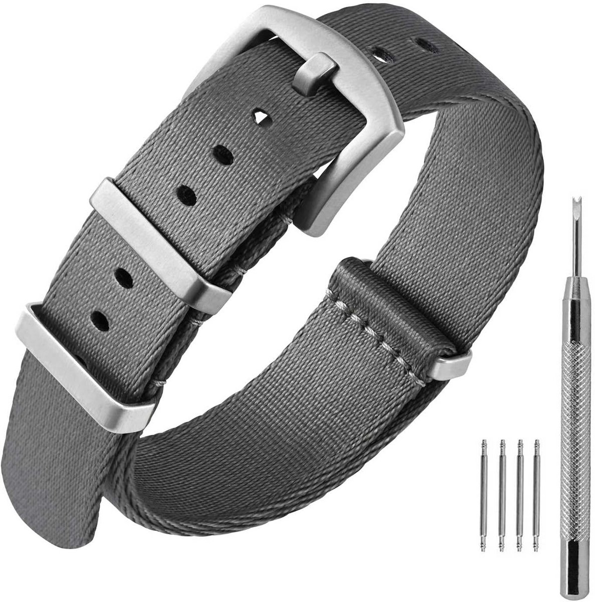 Nylon Horlogeband voor Heren en Dames - Duurzame Stofband met GespNylon Horlogeband voor Heren en Dames - Duurzame Stofband met Gesp
