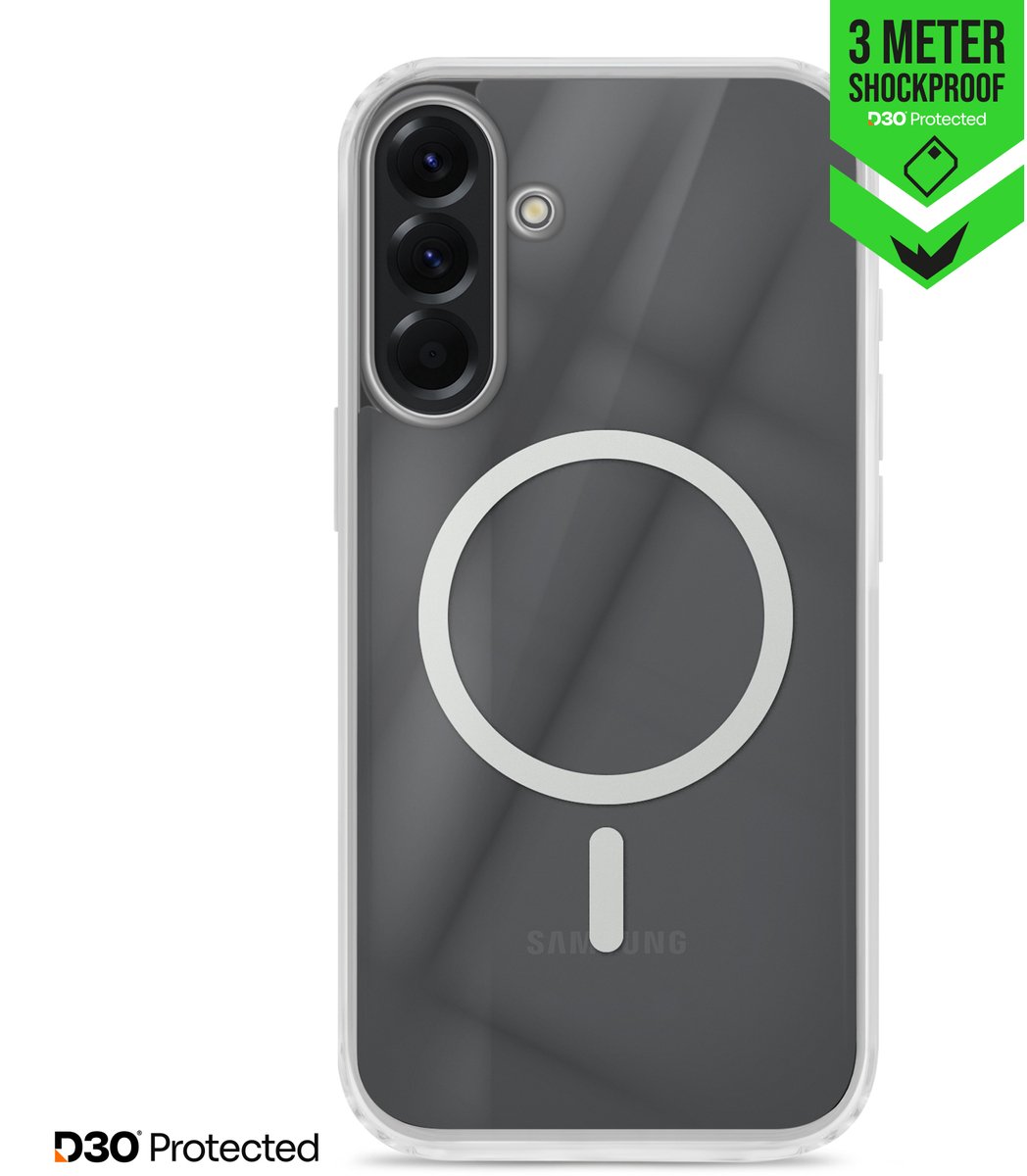 Striker Doorzichtig Hoesje geschikt voor Samsung Galaxy A56 MagSafe Telefoonhoesje Hardcase | Striker X-Core Xtreme Impact Backcover Shockproof | Geschikt voor MagSafe | Geschikt voor Draadloos Opladen met Magnetische Ring | Geschikt voor MagSafe