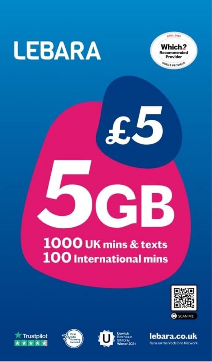 Voordelige Pay As You Go Simkaart UK - Inclusief Data, Minuten & SMS