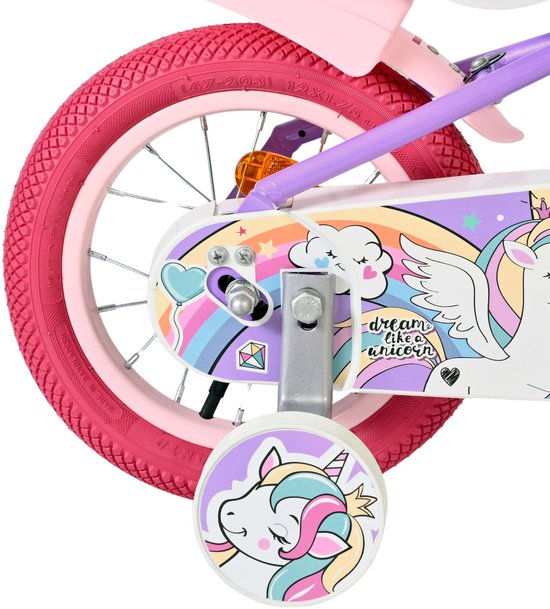 Volare Unicorn Kinderfiets - Meisjes - 12 inch - Paars van Volare — afbeelding 3