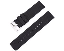 Nylon bandje - geschikt voor Garmin Vivoactive 4 / Venu 3 / Venu 2 / Forerunner 255 / Forerunner 265 / 570 (47mm) en Polar Vantage M / M2 / V3 / Grit X (Pro) - gesp - zwart zilver