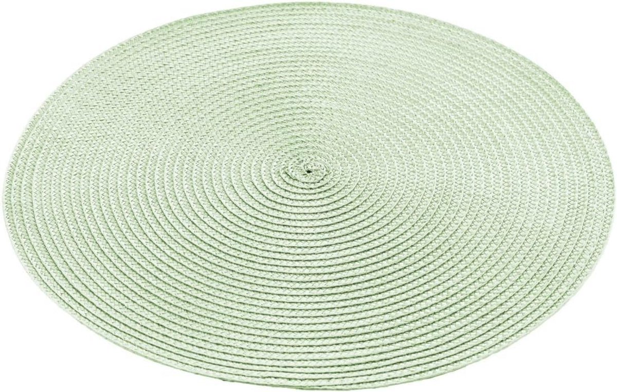 Ronde Placemat Set van 4 - Afwasbare Tafelmats in Limoengroen
