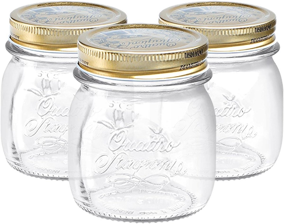 Glazen Inmaakpotten 250ml - Set van 3 - Traditionele Keuken Organizer
