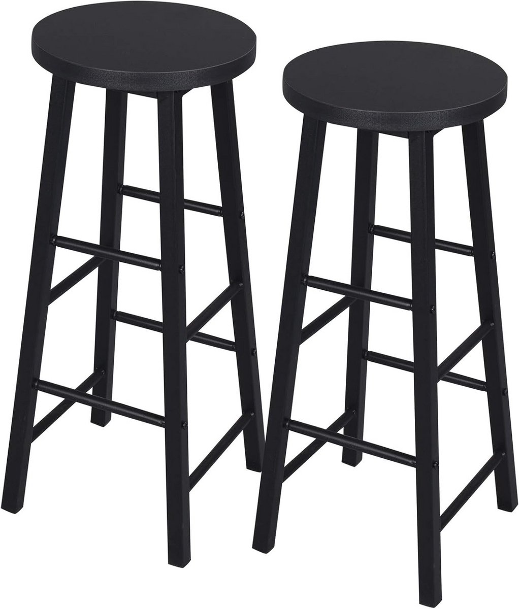 Zwarte Barkrukken Set van 2 - Massief Metalen Barkrukken voor Thuis en Bar