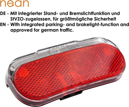 Fiets Dynamo LED Achterlicht Met Remlicht en Reflector - StVZO Goedkeuring — afbeelding 5