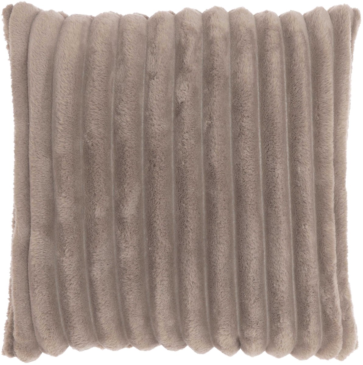 Unique Living Sierkussen Lex - Polyester - Taupe - 50x50 cm - Brede Rib