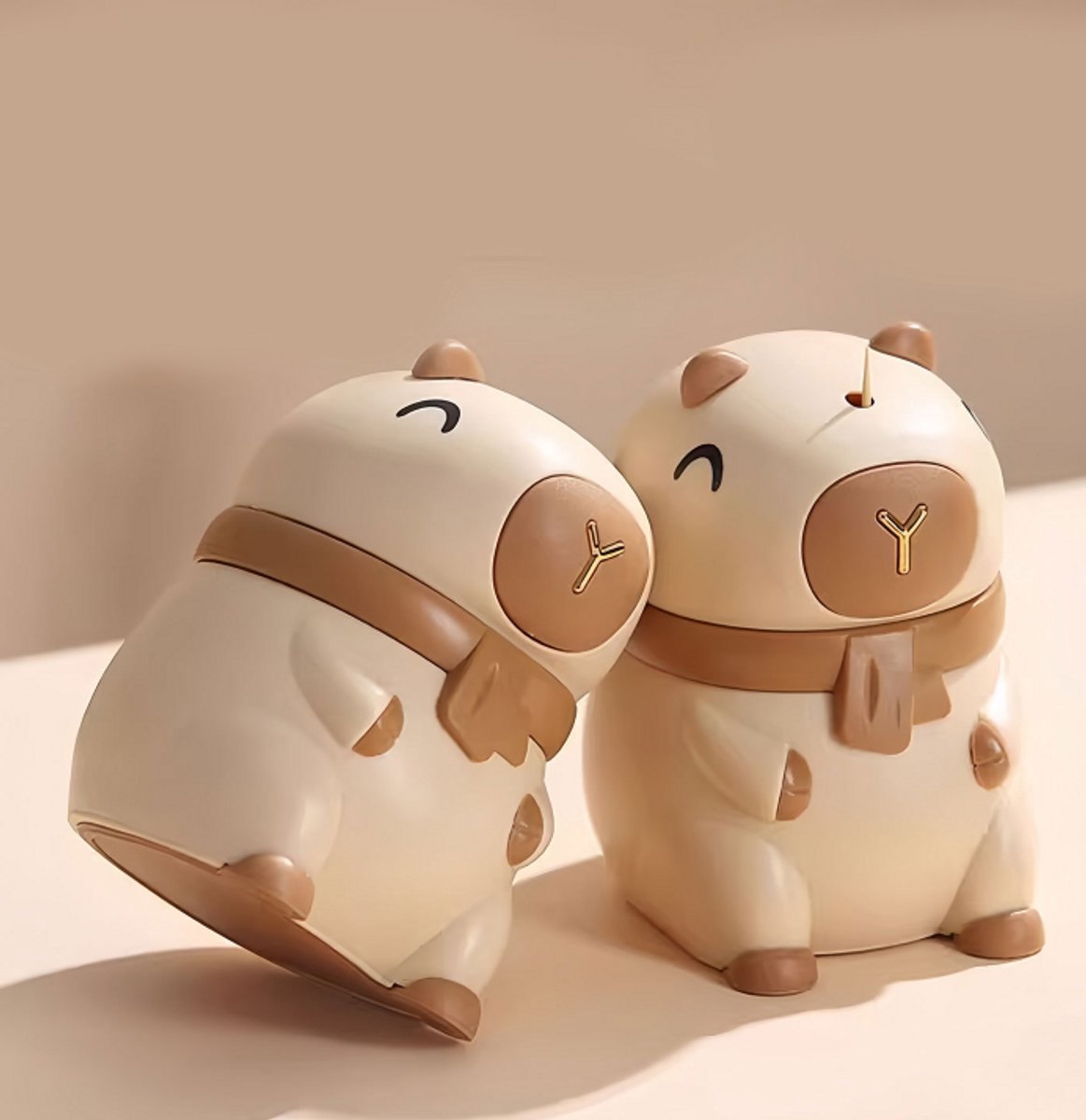 2-delige tandenstokerhouder voor thuisgebruik, woonkamer, schattig cartoonontwerp, openklapbaar, pop-up tandenstokerhouder.