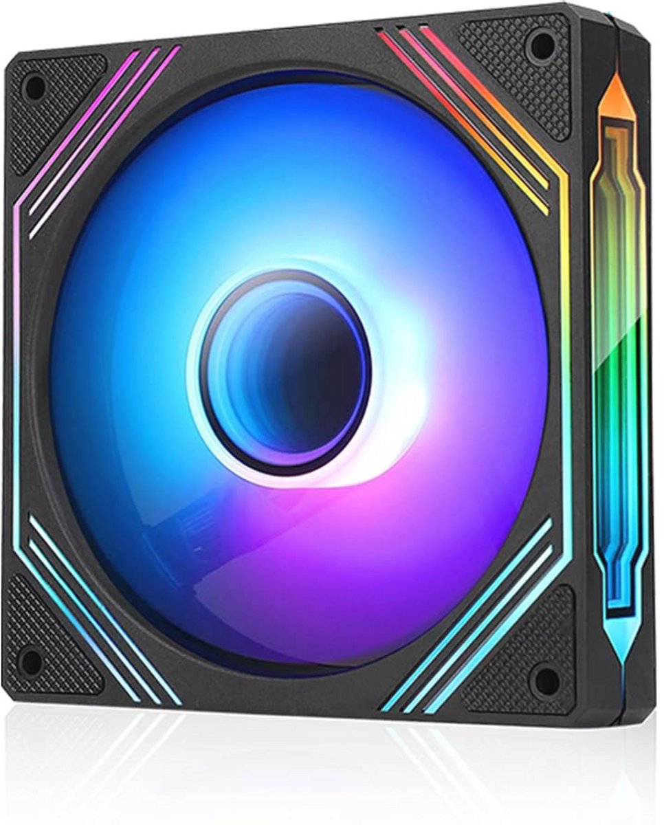 140MM ARGB PWM Computer Case Fan - Zwart, Voorwaarts