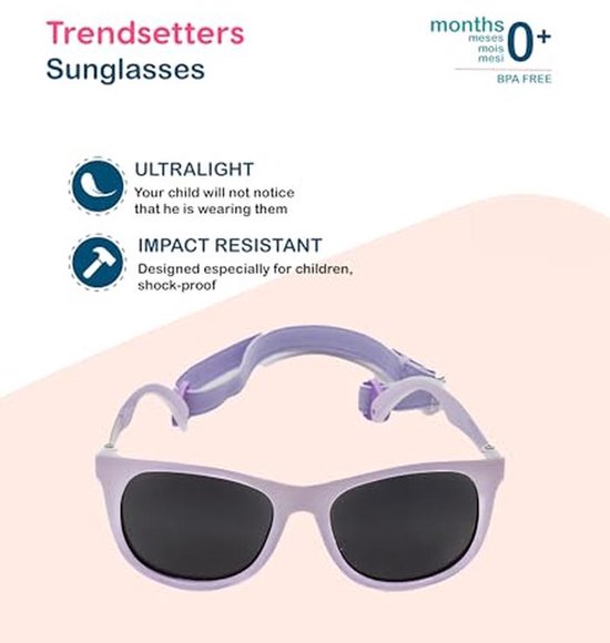 Gepolariseerde Zonnebril voor Pasgeborenen en Baby's met UV400 Zonnefilter en Afneembare Band — afbeelding 4