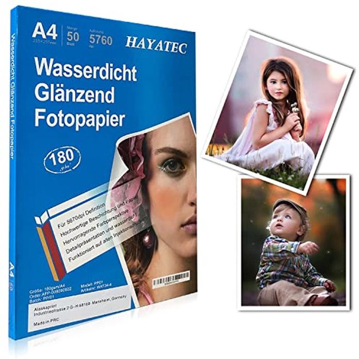 Hoogglanzend A4 Fotopapier voor Inkjetprinters - 180 g/m², Direct Droog en Waterdicht