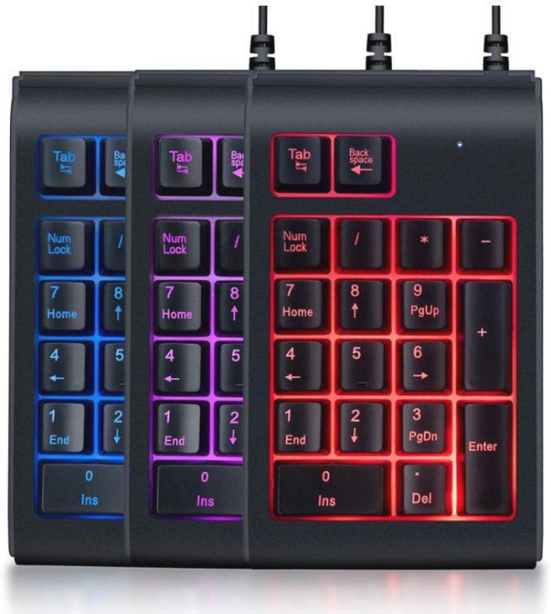 Mechanisch Numpad met Achtergrondverlichting - Draagbaar 19-toetsen Cijferblok voor Laptop