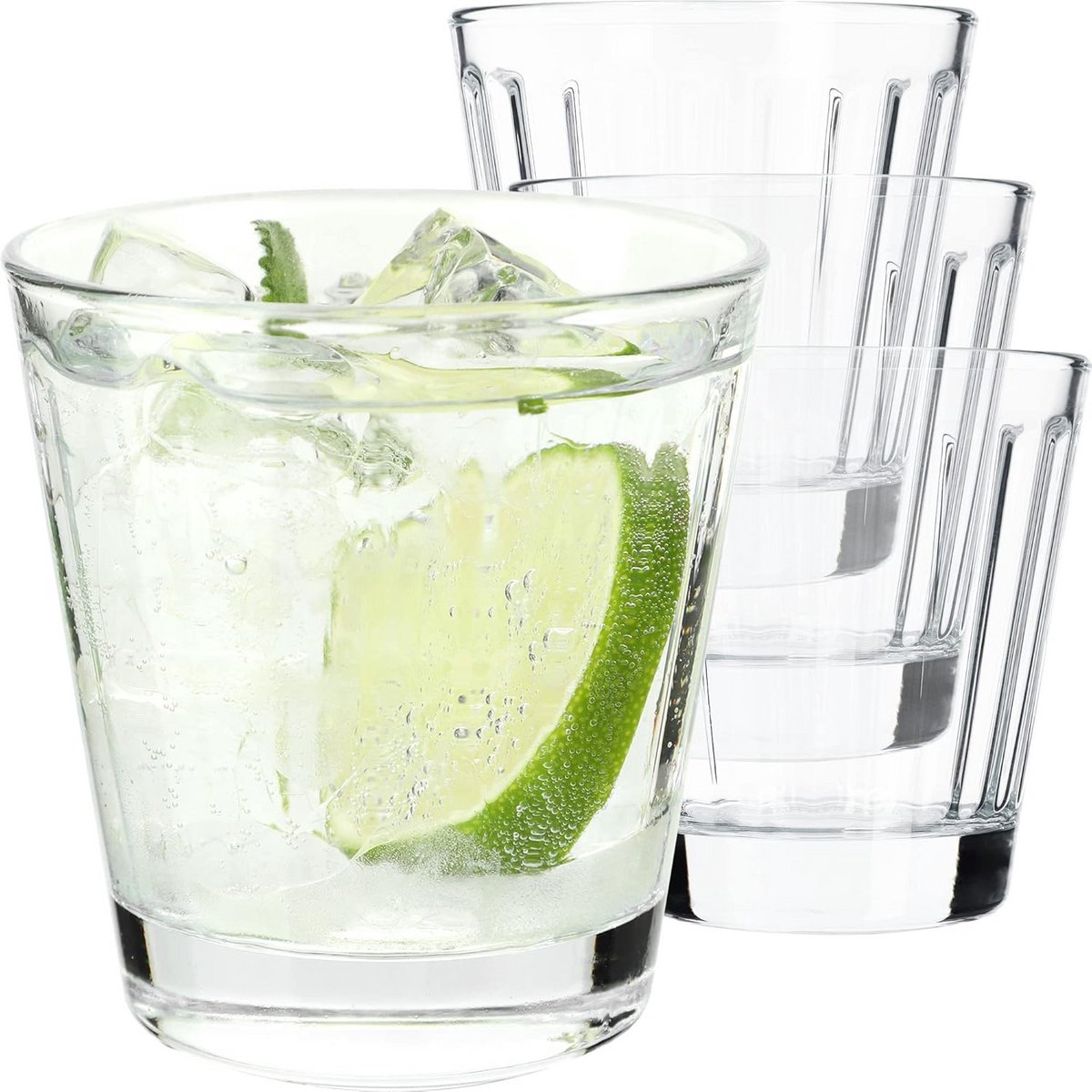 Elegante multifunctionele drinkglazen van neutrum calciumglas - Set van 4, 175 ml