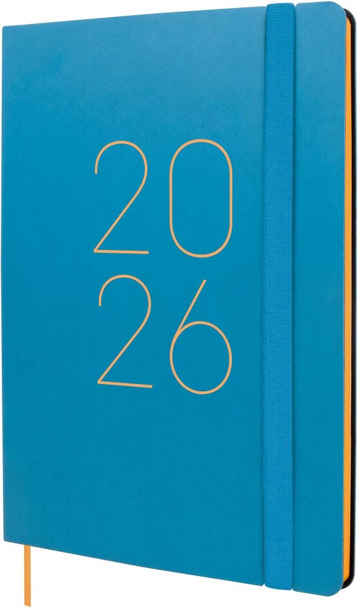 Jaarplanner 2026 A5 Verticaal - Weekoverzicht Januari t/m December met Elastiek en Wijzer