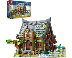 Reobrix 66045 Middeleeuwen Molenhuis bouwset | Classic Creator Modular Building | Expert Architecture Modelbouw | Kasteel ridders huisje | Geschikt voor Lego | Technisch Educatief Speelgoed voor volwassenen & kinderen | Bouwdoos met 1873 bouwstenen