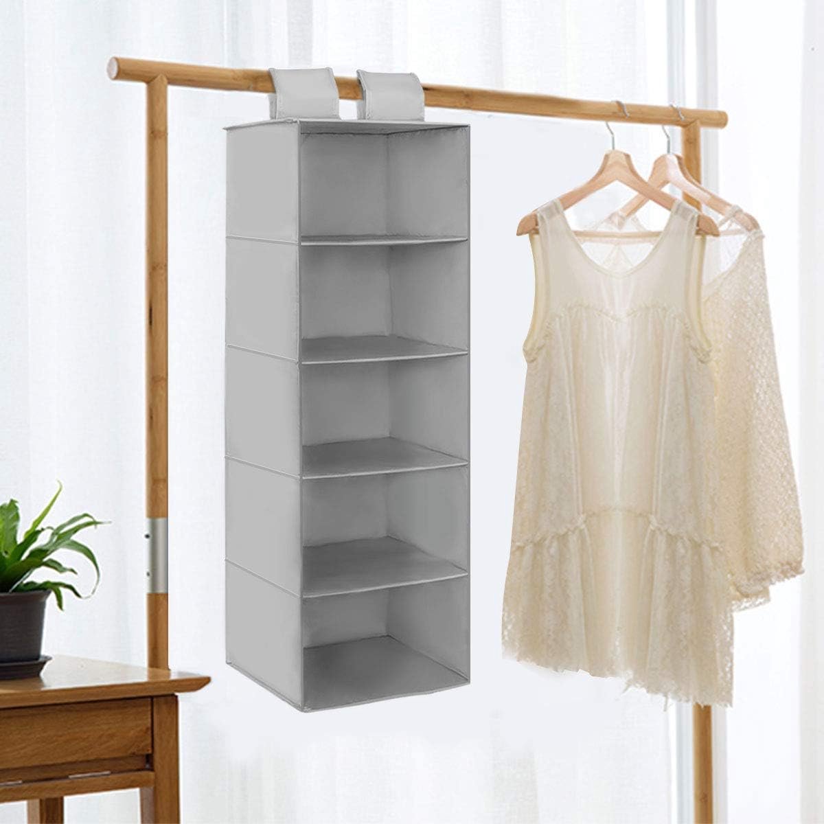 Opvouwbare Hangende Organizer met 5 Vakken voor Kleerkasten en Garderobes
