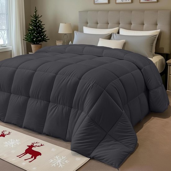 Utopia Bedding Dekbedovertrek Set - Zachte Microvezel Dekbedovertrek 200x200cm met Kussenslopen 50x75cm - Beddengoed Dekbedovertrek Set - Grijs