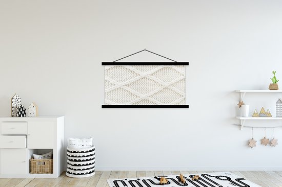 Porte-affiche avec affiche - Affiche scolaire - Pull - Motifs - Wit - 120x60 cm - Lattes noires