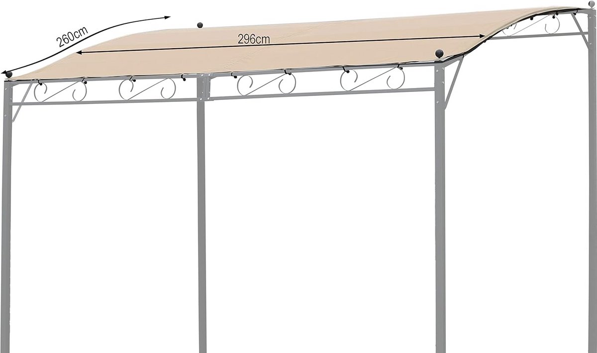 Plaatsvervangend Dakzeil voor Pergola of Terrasluifel 250x300 cm - Zandkleurig