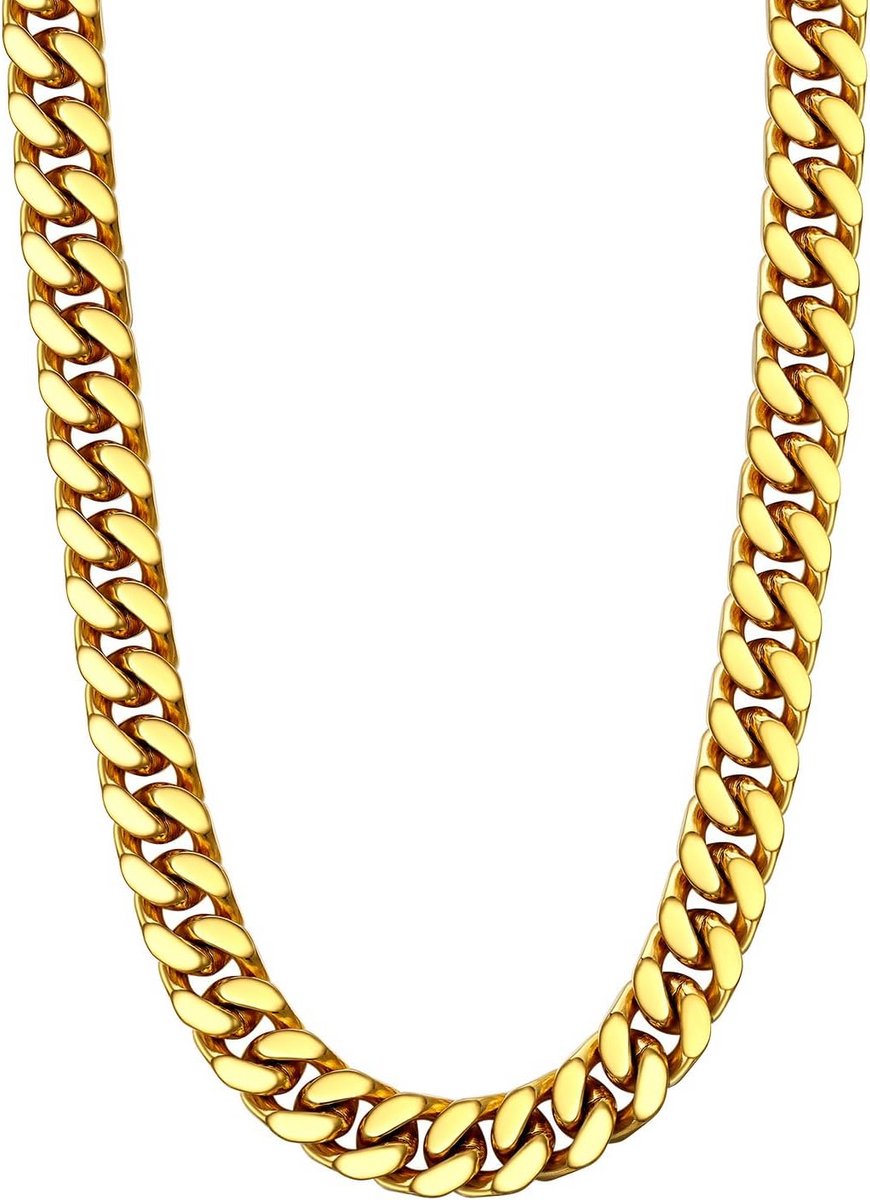 Chunky Cubaanse Schakelketting Dames en Heren - Roestvrij Staal 14K Verguld - Hiphop Sieraden