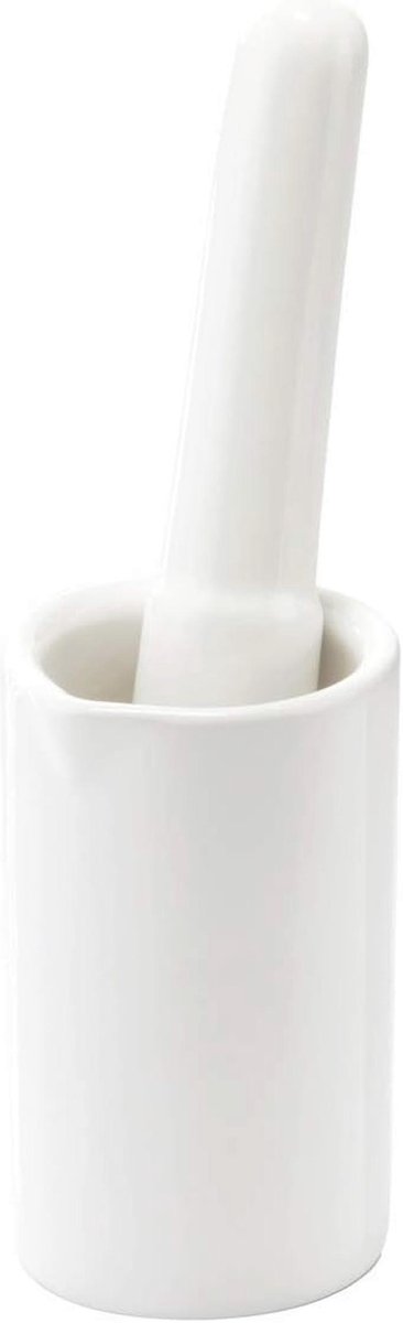 Witte Ceramische Mortier en Stamper 6 cm - Keukenaccessoires