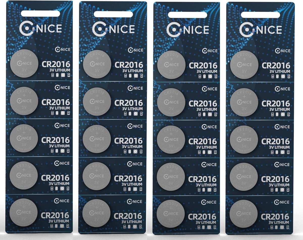 Lithium Knoopcellen 3V 20 Stuks (CR2016, DL2016, BR2016)