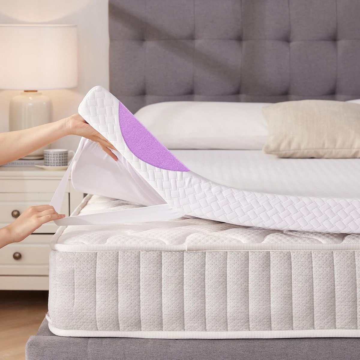 Gel Topper 140 x 200 cm H3 Matras Topper met Gel Geheugenfoam voor Boxspring Bed en Sofa Bed