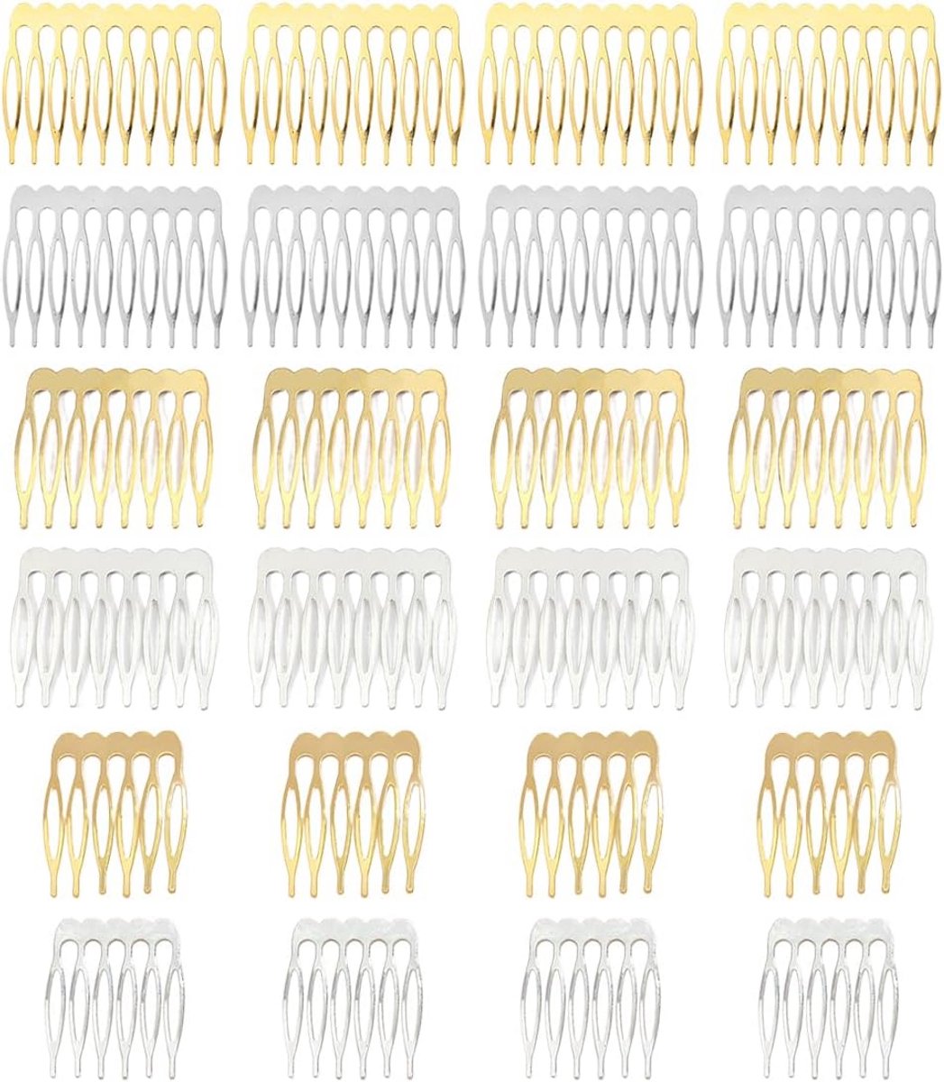 Metalen Zijkammen voor Dames - 24 Stuks voor Diverse Haaraccessoires