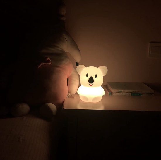 Ynkkvre -Koala Nachtlampje Baby - Zacht Siliconen LED Nachtlicht met 8 Kleuren - Dimbaar Multicolor Nachtlampje voor Kinderkamer - Oplaadbaar & Veilig - Slaaphulp voor Baby en Kind van Ynkkvre — afbeelding 5