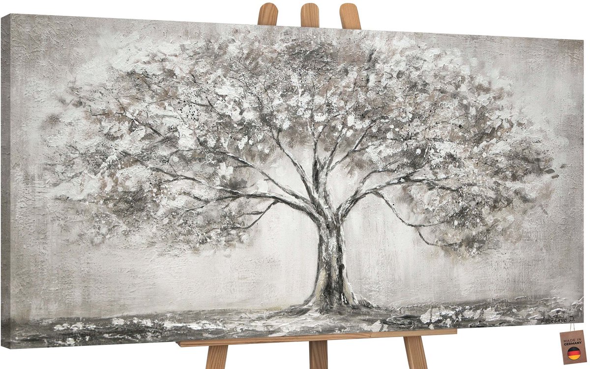 YS Schilderij Canvas schilderij groot handgeschilderd levensboom boom natuur Ð YS-Art Gallery Ð Luxe wanddecoratie voor woonkamer Ð Modern schilderij voor slaapkamer en kantoor Without Floater Frame 120x60