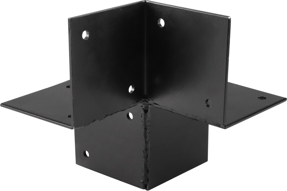 Starx paalverbinder - 3-weg - hoek open - 90 x 90 mm - zwart