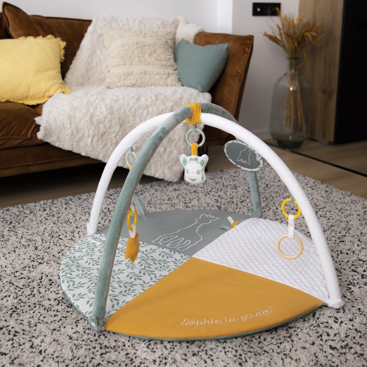 Sophie de giraf Reverso Activity & Foto speelkleed - Babygym - Speelmat - Machinewasbaar - Vanaf 0 maanden - 50 x 90 x 90 cm - Groen/Geel/Wit — afbeelding 6