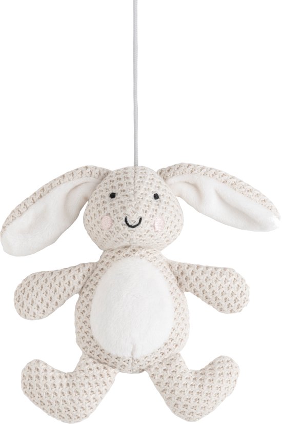 Baby's Only Muziekmobiel baby Animals - Boxmobiel - Oud Roze/Warm Linen - Gebreide figuurtjes - Muziek speelgoed - Melodie 'It's a small world' van Baby's Only — afbeelding 4