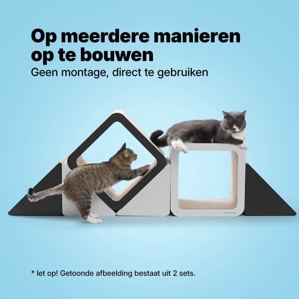 Jake and Jacky Krabkarton voor Katten - Krabpaal Karton - Krabplank - Krabmand - Krabmeubel - Kartonnen Krabmat - Kattenmand - Kattenbed – foto 3