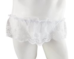 BamBella ® - Slip- maat Onesize S M L - Wit Sexy erotische heren onderbroek mannen kant stof
