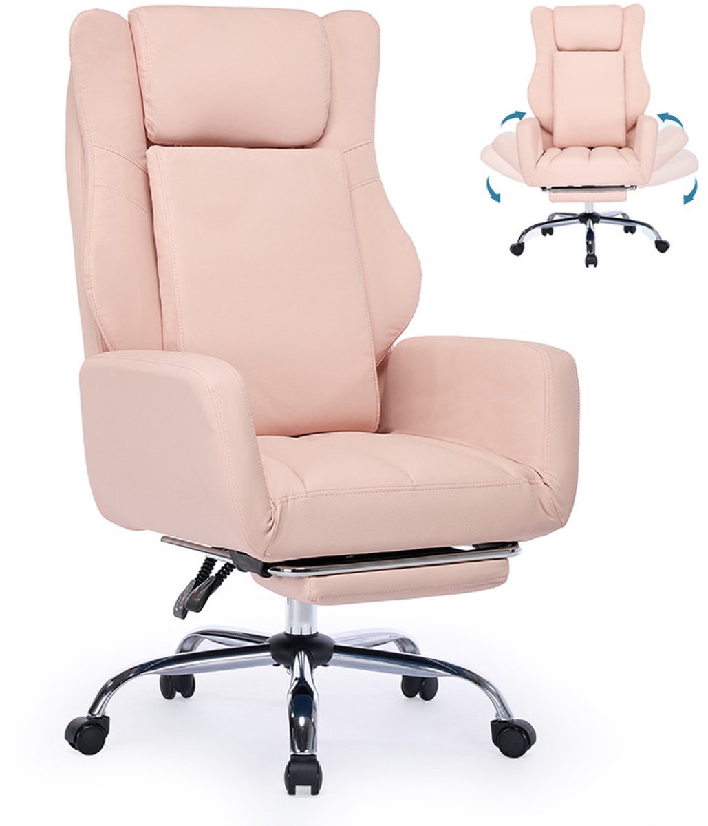UNION Ergonomische Gaming Chair met Inklapbare Voetensteun - Roze - UNION international technology - €180,00