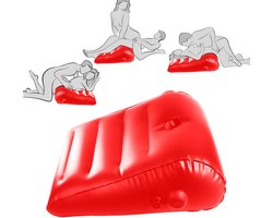 Oneay Seksdriehoekkussen, opblaasbaar sekkussen, sekspositiekussen, sekshulpmiddel luchtkussen, draagbaar opblaasbaar kussen, seksstoel, SM-speelgoed voor volwassenen - Rood