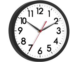 Tyme Wandklok Modern - Goed leesbaar - Stille 30cm Klok - Analoog - Uurwerk - Muurklok - Quartz - Zwart Wit