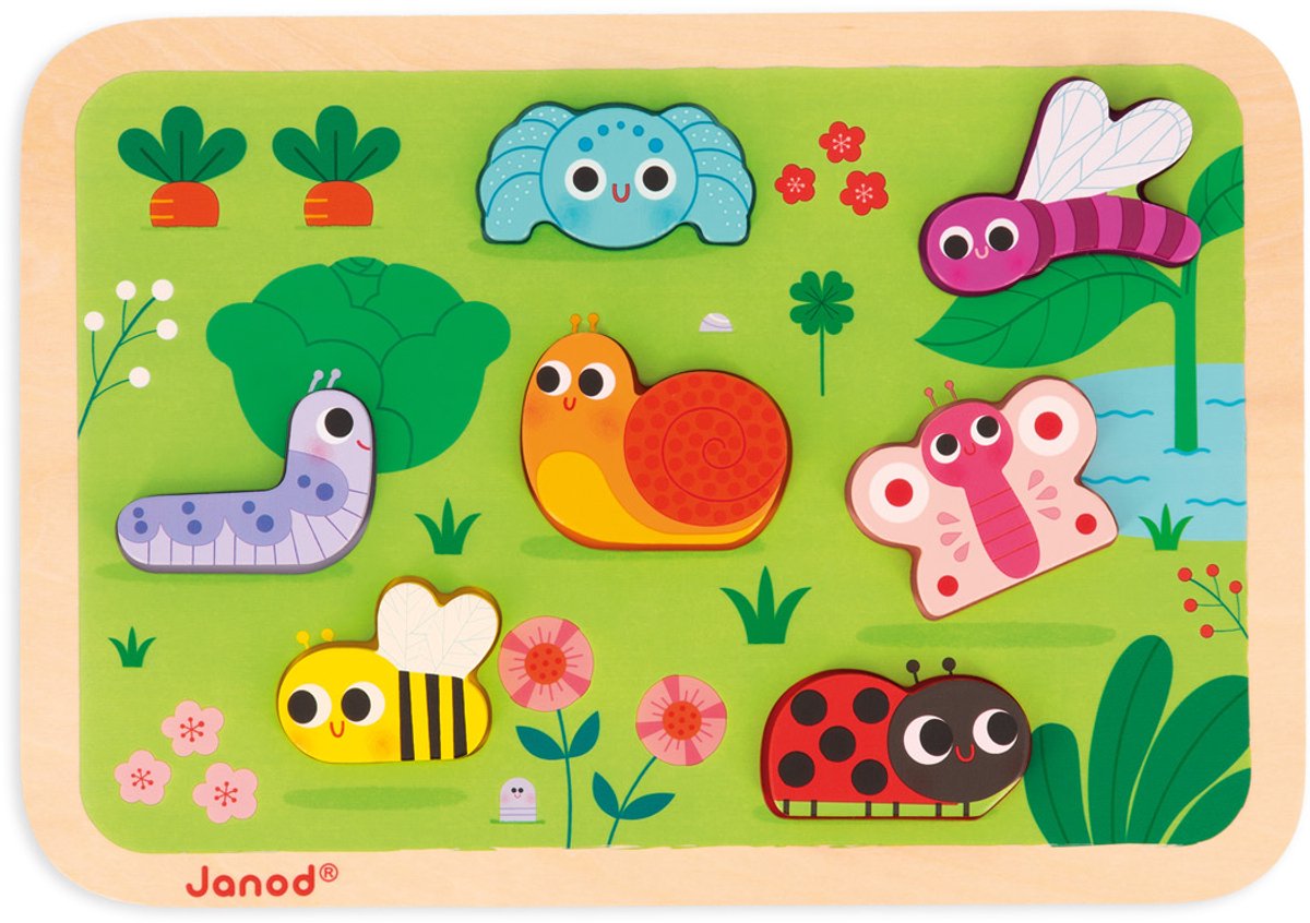Janod - Chunky puzzel - De tuin — afbeelding 2