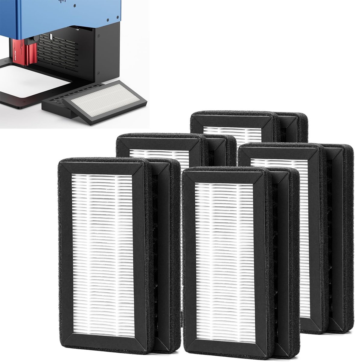 Sculpfun iCube originele filterwatten - 5 stuks - effectieve geurabsorptie - actieve koolfilterwatten - voor Sculpfun iCube/iCube Pro/iCube Pro Max Laser Graveermachine - Accessoires voor lasergraveermachines