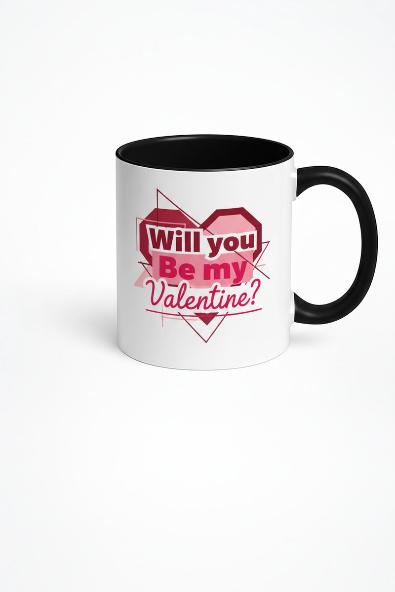 Valentijn Mok 'Will You Be My Valentine?' - Romantisch Cadeau met Hart Design