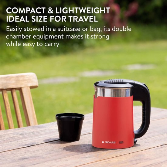 Reiskookpan RVS 0.5L met 2 bekers - Compact Waterkoker voor Camping en Vakantie — afbeelding 4