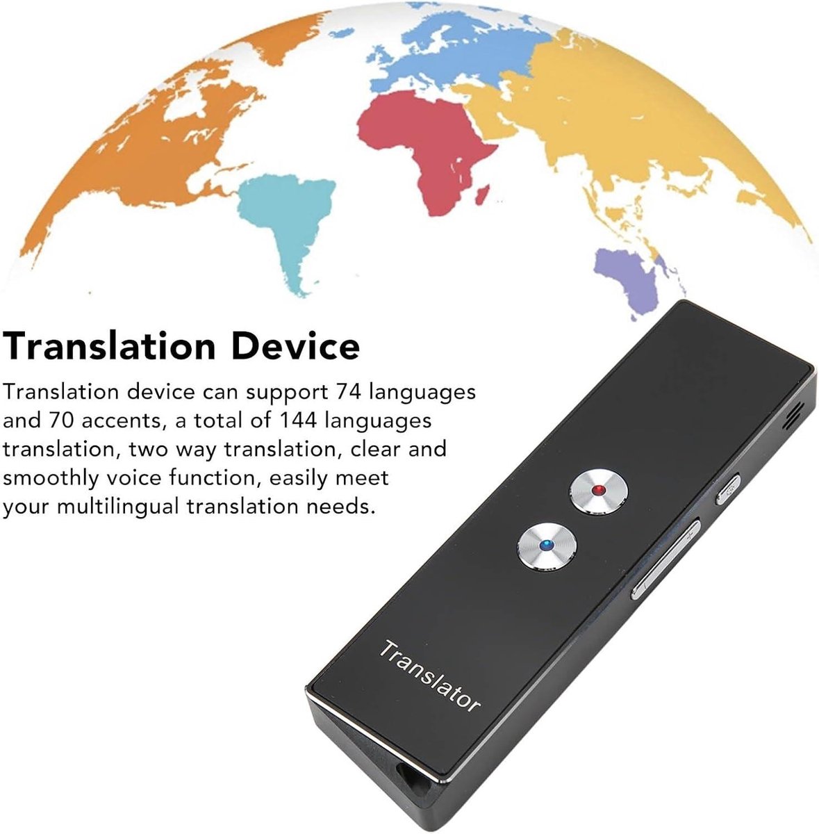 Tweerichtingsrealtime Spraakvertaler Bluetooth met 74 Talen - afbeelding 2