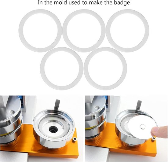 5 Stuks Badge Machine Onderdelen / Rondjes Snijder Gasket Set voor DIY Badges (Diverse Maten) — afbeelding 5