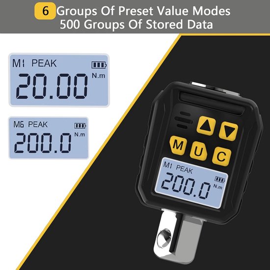 Digitale hoek koppel adapter 1,5-340NM momentsleutel Hoekfunctie Koppel Hoekmeter Auto Reparatie Professionele torsiegereedschappen (AG4-340AN, ZWART