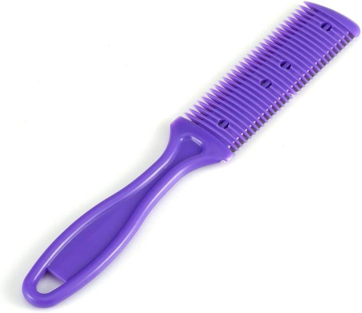 Scheerkam voor haren en baard, professionele kappersschaar paars