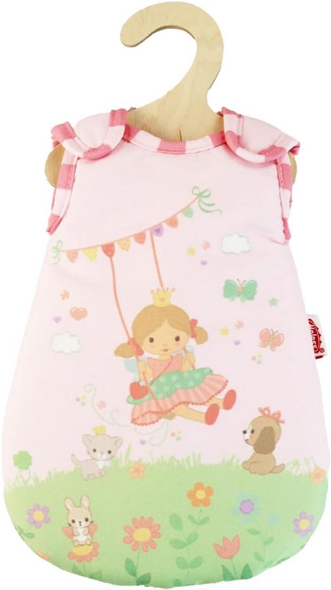 Heless 1593 Poppenslaapzak Prinses Emily Roze - Voor Poppen 28-35 Cm Met Schattig Motief