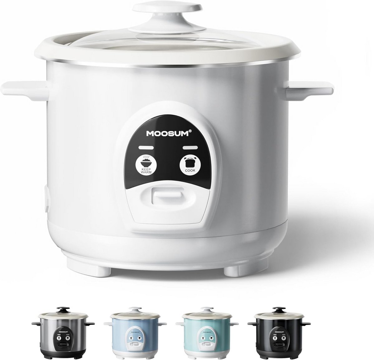 Compacte Rijstkoker 0.6L voor 1-3 Personen Eenvoudige Bediening & Warmhoudfunctie