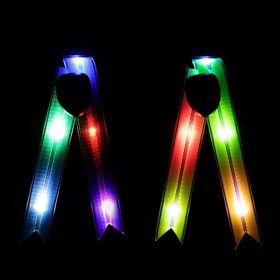 2 stuks USB Oplaadbare LED Knipperlichten Veiligheidsreflector voor Schooltas en Fietsen — afbeelding 3