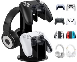 Game Controller Houder en Koptelefoon Stand, Universele Standaard voor Gaming Accessoires, Zwart