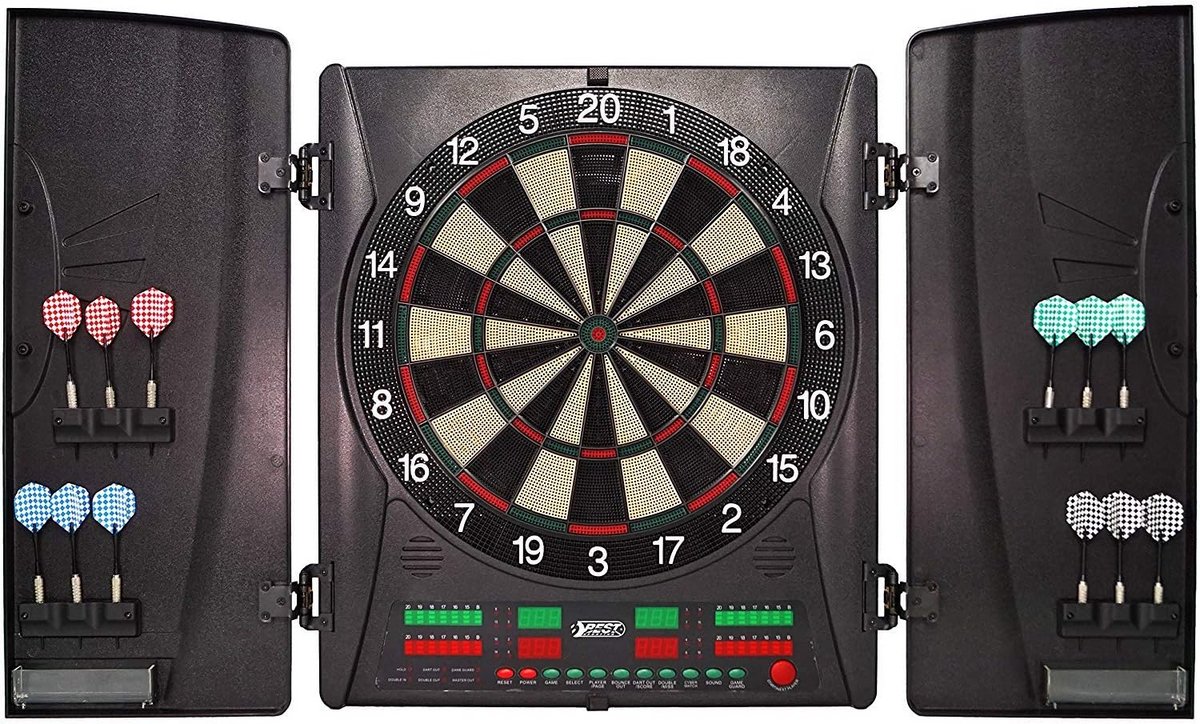 Elektronisch Dartbord met Kast en 12 Darts, 33 Spelmodi